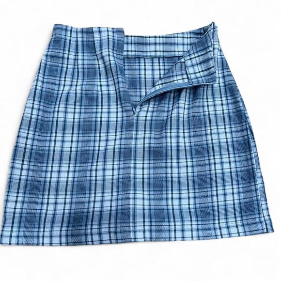Brandy Melville Blue Plaid Mini Skirt Schoolgirl Y2K - Picture 5 of 5